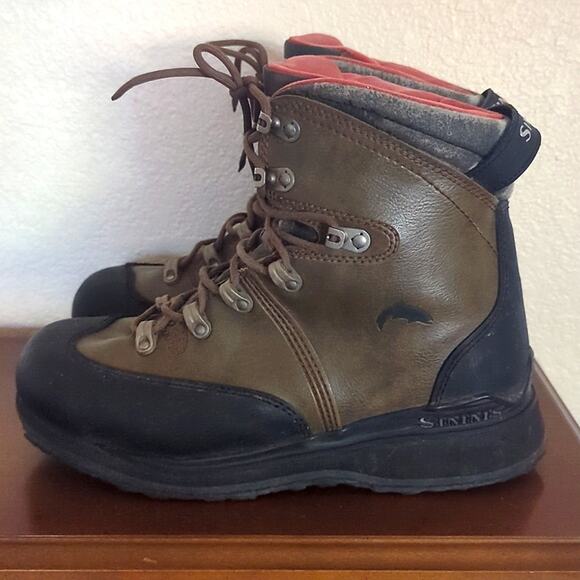 Simms Freestone Fly Fishing Wading Boots Outdoors Waterproof Men's Size 9 Brown - Picture 3 of 12